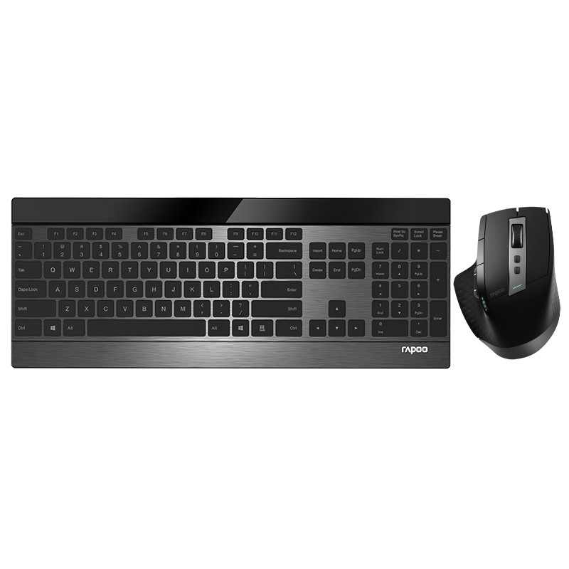 Rapoo MT980S Bluetooth three-mode wireless keyboard and mouse metal ultra-thin computer notebook office game และเมาส์
