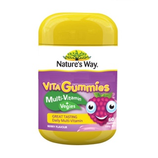 Natures Way Kids Vita Gummies Multivitamin + Vegies เนเจอร์สเวย์ วิตามินรวม สำหรับเด็ก เบื่ออาหาร 60 เม็ด 17789