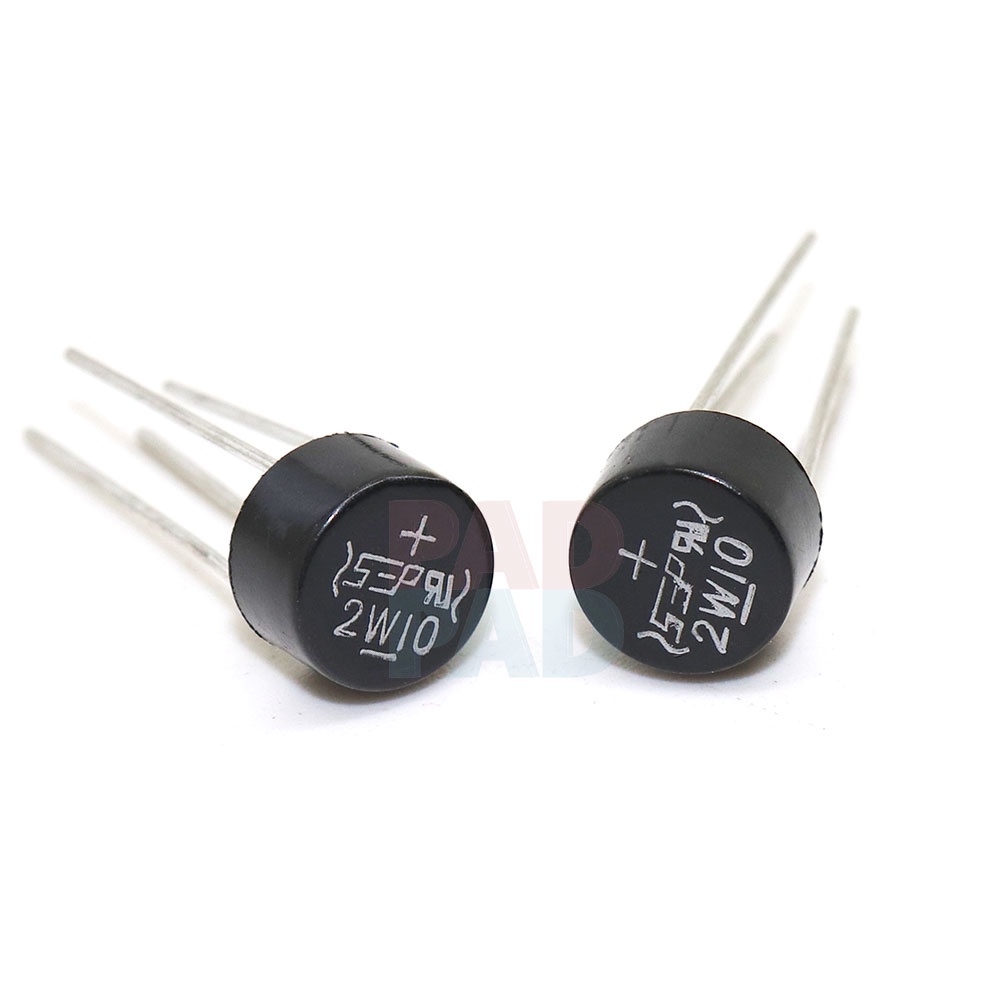 (2 ตัว) 2W10 ไดโอดบริดจ์ กลม BRIDGE DIODE RECTIFIERS 1000V 2A BD