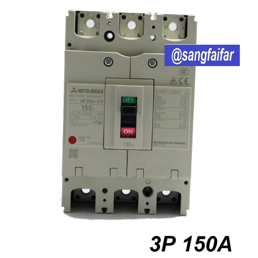 MITSUBISHI MCCB เบรคเกอร์ สวิตส์ตัดตอนอัติโนมัติ มิตซู No Fuse Breaker NF250CV 3P 150A 200A 250A รุ่