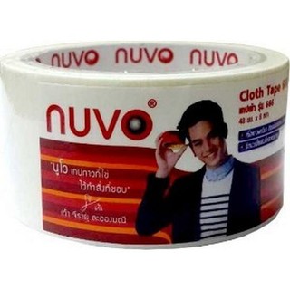 🔥ยอดนิยม!! NUVO เทปผ้า รุ่น 666 ขนาด 48 มม.x 8 หลา สีขาว เทป