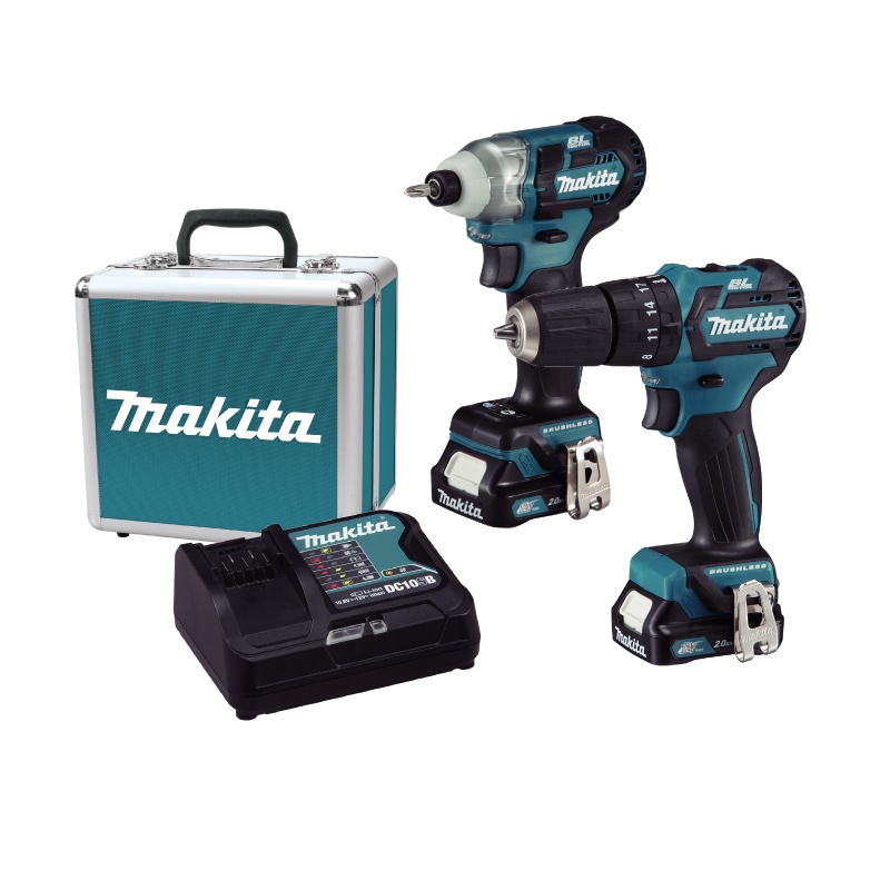 [คอมโบเซ็ต]  MAKITA CLX205SX2 : สว่านกระแทกไร้สาย + ไขควงกระแทกไร้สาย HP332DZ+TD111DZ