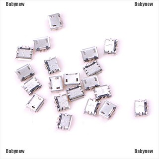 Babynew 20 Micro Usb Type B Female ซ็อกเก็ต 5 Pin Smd