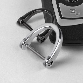 Key Ring Auto Accessories Classic D Shape Horseshoe Key Holder Thick Rod Car Keychain Metal Key Rings Interior Accessories
