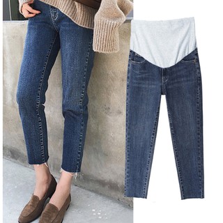 ยีนส์คนท้อง 8 ส่วน สีน้ำเงิน​  สีจริงอยู่ในรูปสุดท้ายค่ะ