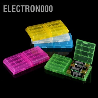 Electron000 กล่องเคสพลาสติกแข็งมัลติฟังก์ชั่น 5 สีสําหรับแบตเตอรี่ Aa Aaa