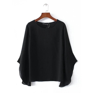 Classy LSS-016 : เสื้อชีฟองแขนกึ่งยาว ผ้านิ่มมาก ทรงสวยใส่สบาย