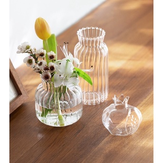 Mini vase แจกันแก้ว ลายคลื่น ขนาดสำหรับวางบนโต๊ะ