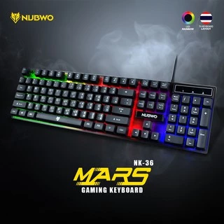 คีย์บอร์ดเกมมิ่ง Nubwo MARS NK-36 NK-49 NK-52 NK-55 NK-56 NK-57 Gaming Keyboard คีย์บอร์ด มีไฟ ประกันศูนย์ 1 ปี