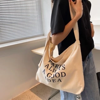 กระเป๋าผ้าสกรีน Paris is alway a good idea มีซิป