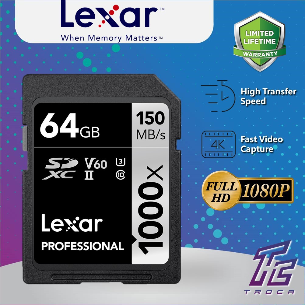 Lexar Professional 1000x 32GB 64GB 128GB SDCard SDHC SDXC UHSII Memory