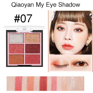 QIAOYAN MY EYE SHADOW อายแชโดว์ 6 เฉดสีในตลับเดียว แต่งแต้มดวงตาให้เกิดมิติได้แค่ปาดเดียว เฉดสีผสมผสานอย่างลงตัว