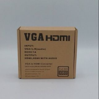 ตัวแปลง VGA to HDMI กล่องน้ำตาล