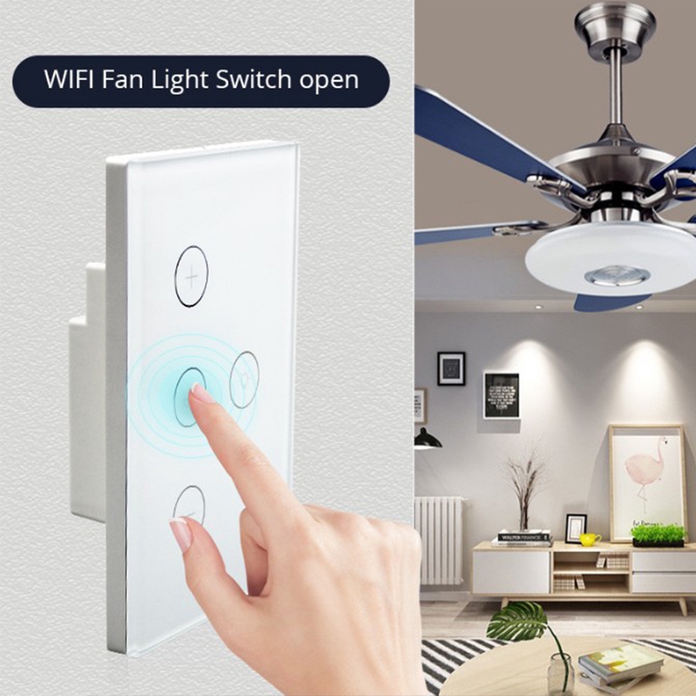 Wifi Smart Us Plug Ceiling Fan Wall Touching Timing Voice Control