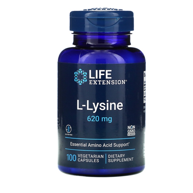 Life Extension, L-Lysine 620 mg 100 Vegetarian Capsules