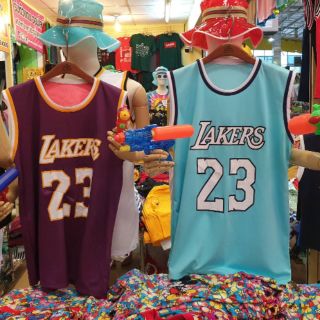 เสื้อบาสคอกลม สกรีน "Lakers 23"