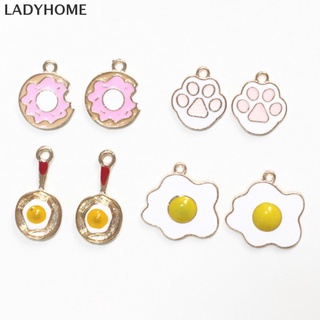 Ladyhome จี้รูปอุ้งเท้าน่ารัก โลหะผสมสังกะสี สําหรับทําเครื่องประดับ DIY 10 ชิ้น/ล็อต