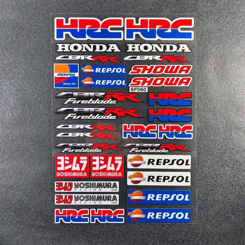 รถจักรยานยนต์ Decal อุปกรณ์ตกแต่งกันน้ําสะท้อนแสง Universal สติกเกอร์สําหรับ Honda HRC CBR YOSHIMURA REPSOL