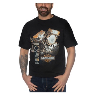 ขายดี!ขายดี เสื้อยืดแขนสั้น คอกลม พิมพ์ลาย Harley-Davidson Rusty Pan สีดํา สําหรับผู้ชาย FBileo37APbmah73S-5XL