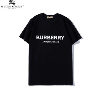 เสื้อยืดผ้าฝ้ายฤดูร้อนเสื้อยืดแขนสั้นผ้าฝ้ายพิมพ์ลาย Burberry แฟชั่น Unisex