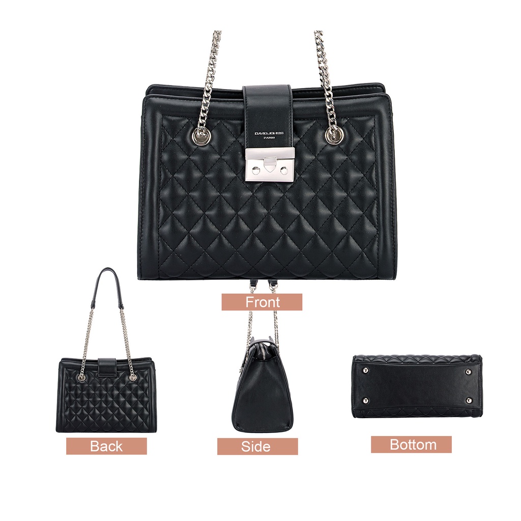 David Jones Paris กระเป๋าสะพายข้าง ทรงถัง ใส่โทรศัพท์ได้ แฟชั่นวินเทจ สำหรับผู้หญิง