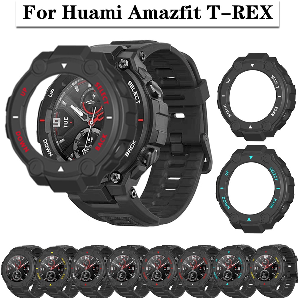 Tpu เคสสําหรับ Huami Amazfit T-Rex A 1918 เคสนาฬิกาข้อมืออัจฉริยะป้องกันกรอบกันชนสําหรับ Huami Amazfit T-Rex