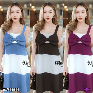 Set 2 ชิ้น เสื้อสายเดี่ยวตัวยาว แต่งโบว์อก + กางเกงขาสั้น TT16416 Set of 2 pieces. One-shoulder top with bow tie + short