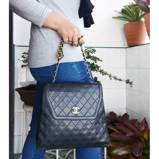 Chanel Timeless Tote Quilted Matelasse Cc Logo Trapezoid Black Lambskin Leather Shoulder Bag