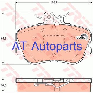 ผ้าเบรคชุดหน้า Benz C-Class W202  C180 C200 C220 1998-2000 GDB1094 ราคาขายต่อชุด