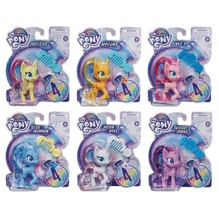 My Little Pony Rainbow Dash, Rarity, Twilight Sparkle Potion Figure 3-Inch w/ Brushable Hair Comb 4 Surprise Accessories