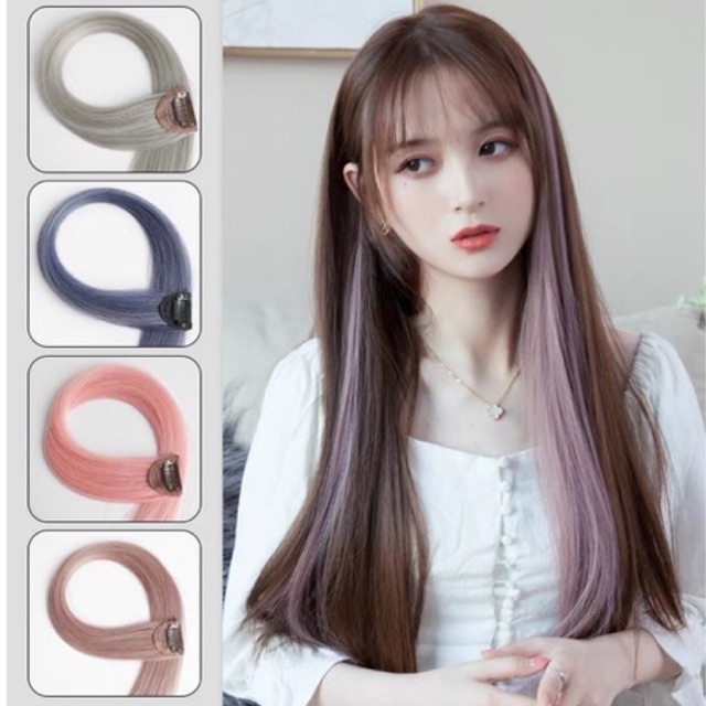 【พร้อมส่ง】ไฮไลท์ทูโทนกิ๊บใหญ่ ความกว้าง5cm 8cm ผมเยอะ สีย้อมผม แฮร์พีช ผมปลอมวิกผม ชิ้นต่อผม ไม่เงา Wig Color