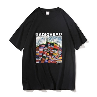 [S-5XL] Gdf21a3 เสื้อยืดลําลอง ผ้าฝ้าย แขนสั้น พิมพ์ลายโลโก้ Radiohead สไตล์พังก์ร็อค ร็อคอินดี้ คลาสสิก สําหรับผู้ชาย U