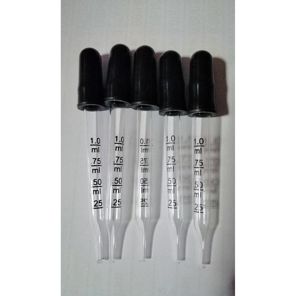 หลอดหยดแก้วจุกสีดำแบบมีขีดบอกปริมาตร