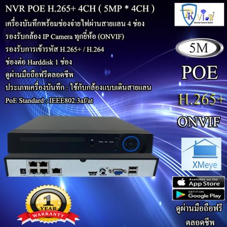 DKView เครื่องบันทึกกล้อง IP Camera พร้อมช่องจ่ายไฟ POE 4 ช่อง (Network Video Recorder)