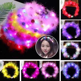 พวงมาลัยไฮไลท์ LED รูปขนนก เรืองแสง สไตล์แฟรี่ สําหรับวันปีใหม่