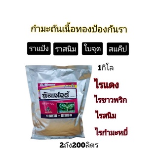 กำมะถันผงเนื้อทองป้องกันรา และไรทุกชนิด(ซัลเฟอร์)บรรจุถุง1กิโล