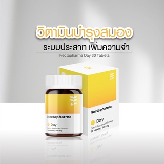 อาหารเสริมบำรุงสมอง Nectapharma Day บำรุงสมอง ระบบประสาท เพิ่มสมาธิ เพิ่มความจำ พลังความคิด วิตามินบีรวม Vitamin B