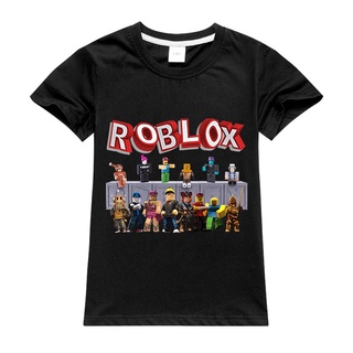 เสื้อขาว tshirt สําหรับผู้ชาย$หุ้นพร้อม Roblox เด็กชาย 100% เสื้อยืดสาวฤดูร้อนเด็กการ์ตูนยอดนิยม zgS