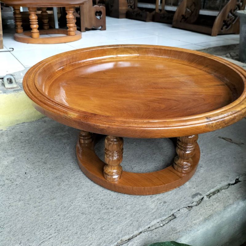 ขันโตก พานโตก 20นิ้ว 22นิ้ว 24นิ้ว ไม้สัก สีเนื้อไม้ ธรรมชาติ พานโตก พาน พานไม้ ขันดอก Teak Khantoke