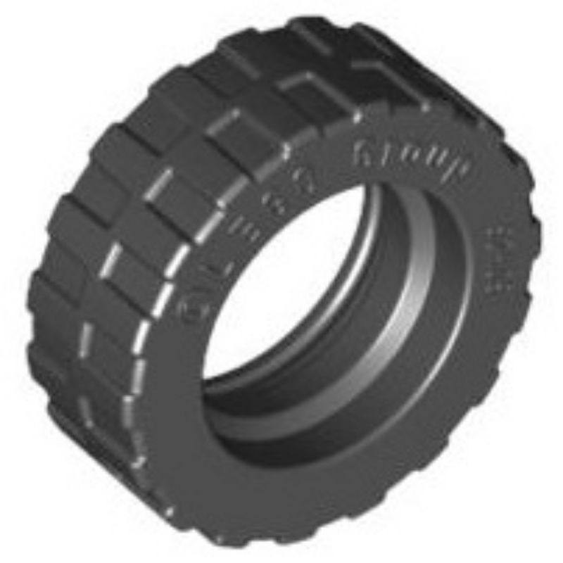 Part Lego 92409 Tire 17.5mm D. x 6mm with Shallow Staggered Treads - Band Around Center of Tread