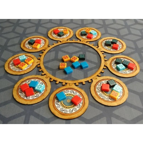[Laser Cut]  Azul Board Game [TH/EN]: Factory Ring (Core Box / Master Chocolatier) - ที่วางกระเบื้องสำหรับเกมเอซูล ราคาถูก Shopee Lazada