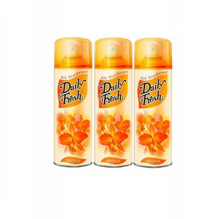 ✨นาทีทอง✨ เดลี่เฟรช สเปรย์ปรับอากาศ กลิ่นออเร้นจ์ 300 มล. x 3 กระป๋อง Daily Fresh Spray Orange 300 ml x 3