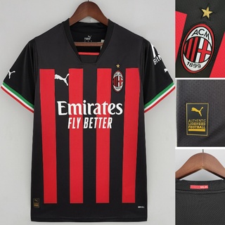 เสื้อกีฬาแขนสั้น ลายทีมชาติฟุตบอล Milan 22 23 AC ชุดเหย้า สําหรับผู้ชาย