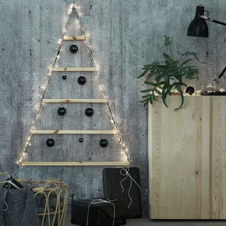 ต้นคริสต์มาส ติดผนัง Christmas tree 🌈 ikea VINTERFINT Wall decoration , pine/black ของตกแต่งคริสต์มาส ของแต่งร้าน