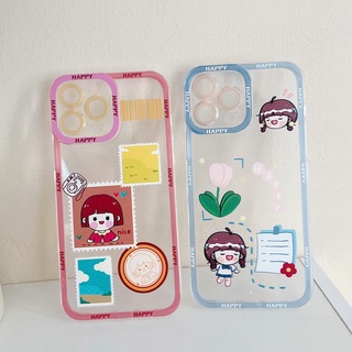 เคสโทรศัพท์มือถือนิ่ม ป้องกันเลนส์กล้อง ลายดอกไม้แสตมป์ สําหรับ VIVO V23E V23 V21E V21 4G 5G V20 V15 S1 Z1 X50 X60 Pro V9 Youth Y53S Y51 Y51A Y31 2021 Y33S Y21S Y21 Y52 Y72 5G