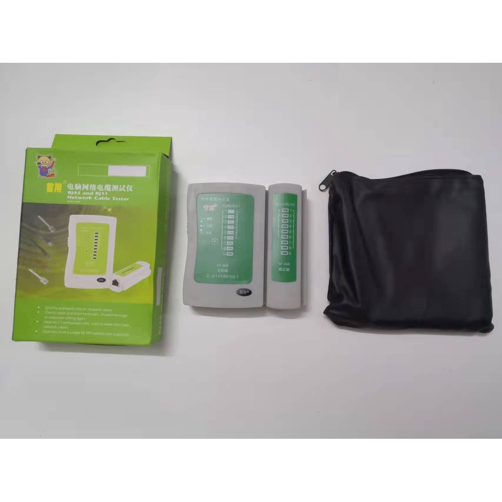 RJ 45 And RJ11 Network Cable Tester SY-468 Gray Green