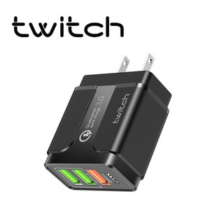 Twitch 3 พอร์ต USB C Harger ค่าเร็ว 3.0 สำหรับ iphone ซัมซุง Xiaomi หัวเว่ยท่องเที่ยวกำแพงอะแดปเตอร์ค่าใช้จ่ายได้อย่างรวดเร็ว PD ชาร์จสำหรับโทรศัพท์ชาร์จอะแดปเตอร์ 5 โวลต์ 3A UK / US / EU ดำ / ขาว