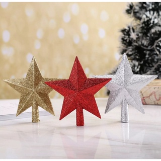 ดาวตกแต่งต้นคริสมาส Glitter ดาวประดับยอดต้นคริสมาส ของตกแต่ง ต้นคริสมาส คริสมาส Christmas Tree Topper Star Decorations