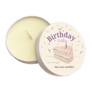 Summerstuff.marine - Its birthday cake  soy wax candles (60 g.) เทียนหอม กลิ่นเค้กวนิลา+เนื้อเค้ก ของขวัญ