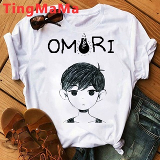 เสื้อยืด พิมพ์ลายกราฟิก Omori สไตล์ฮาราจูกุ สําหรับผู้หญิง และคู่รัก